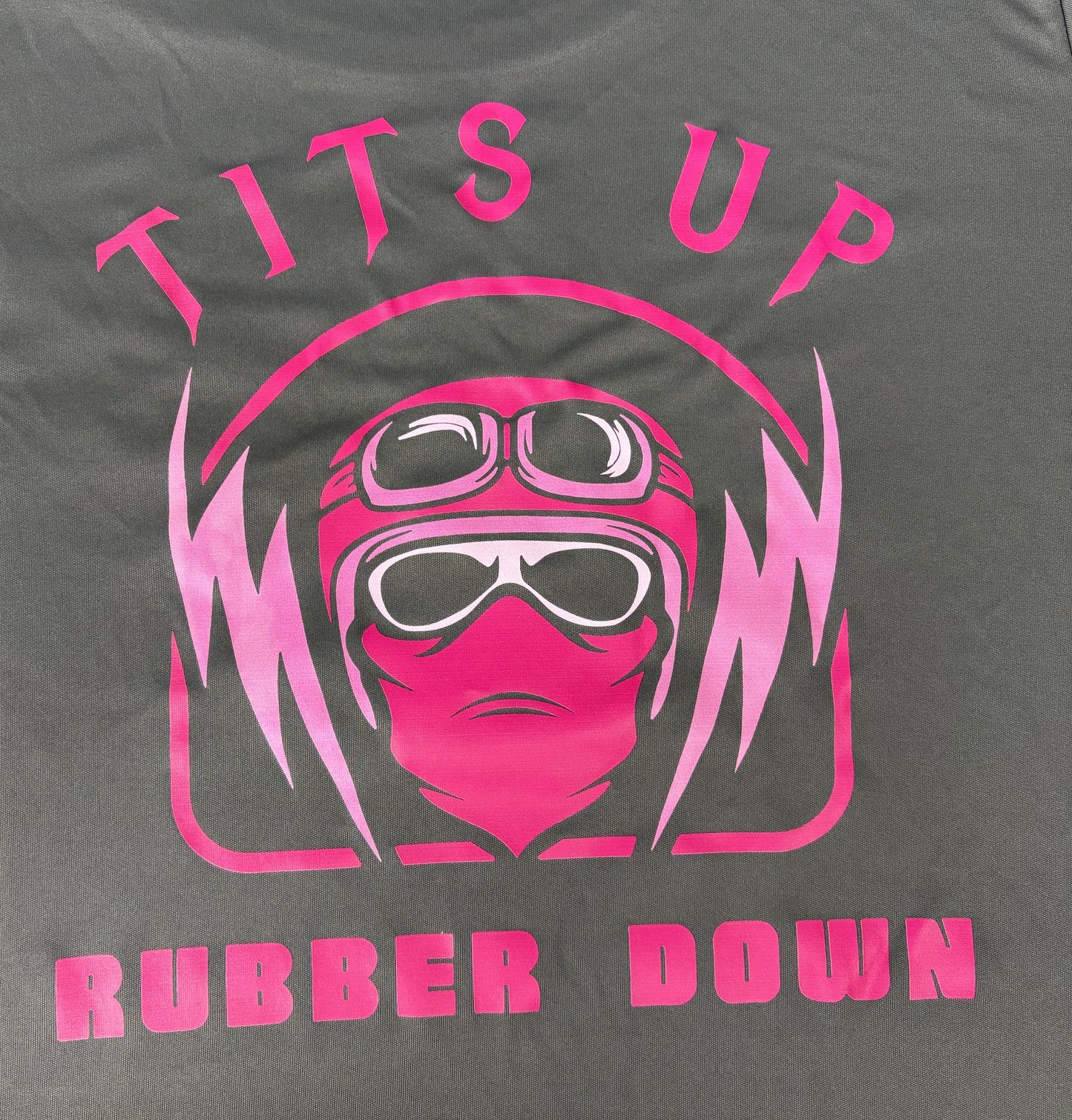 Tits Up Rubber Down Women UV T-Shirt- Gray