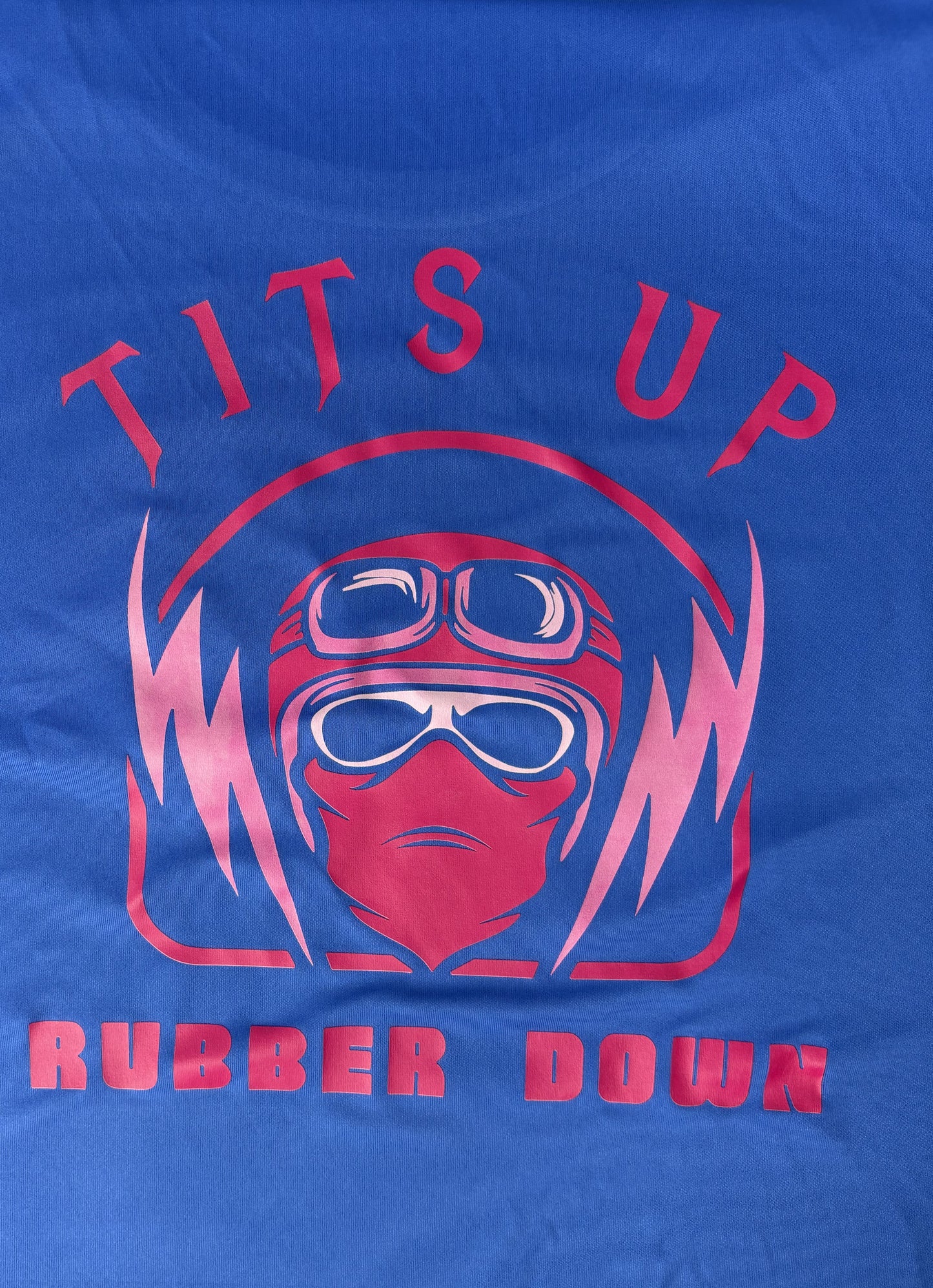 Tits Up Rubber Down Women UV T-Shirt- Blue
