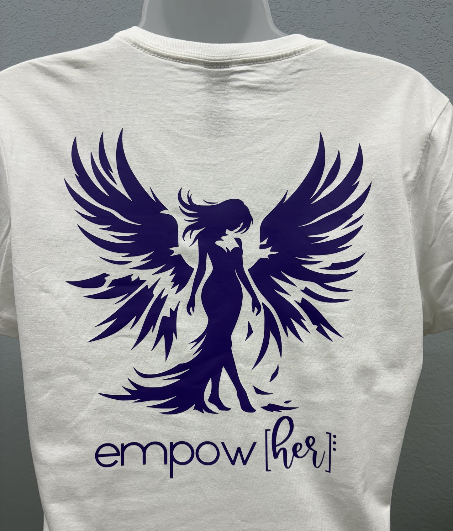 Empow[her] T Shirt- Purple on White