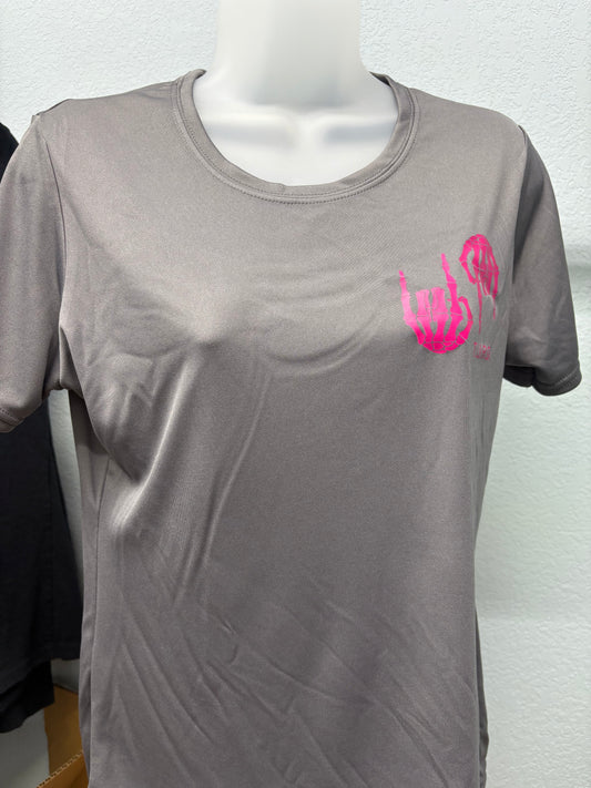 Tits Up Rubber Down Women UV T-Shirt- Gray