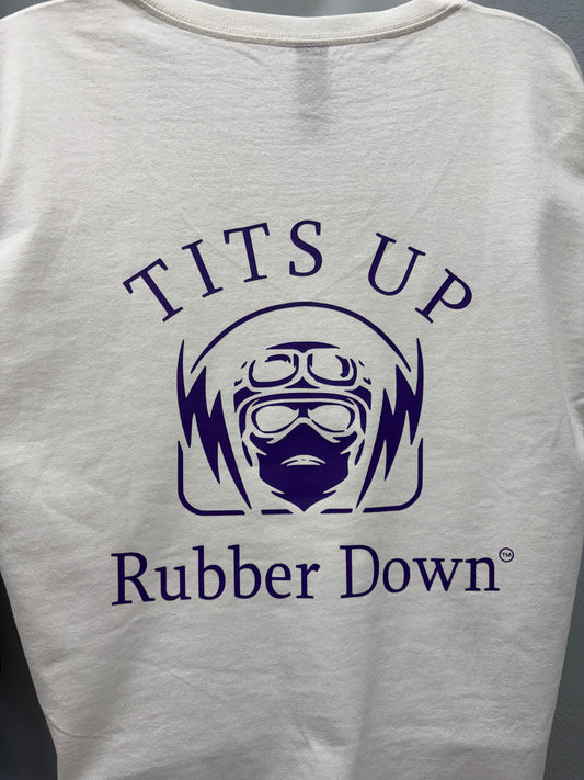 Original Tits Up Rubber Down T- WHITE