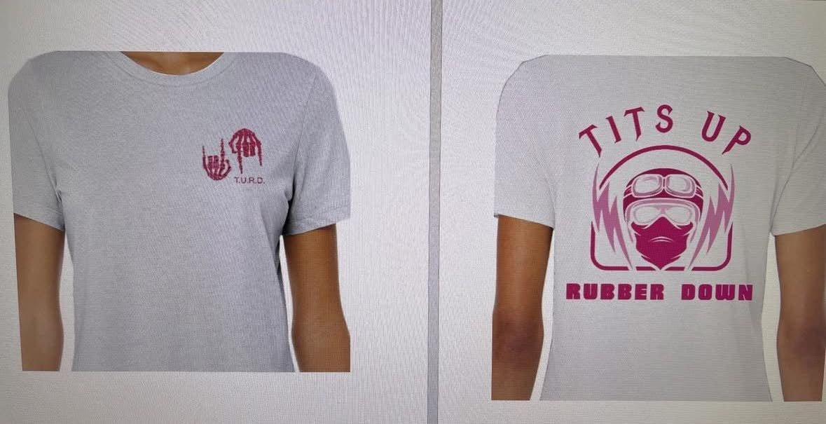 Tits Up Rubber Down Women UV T-Shirt- White