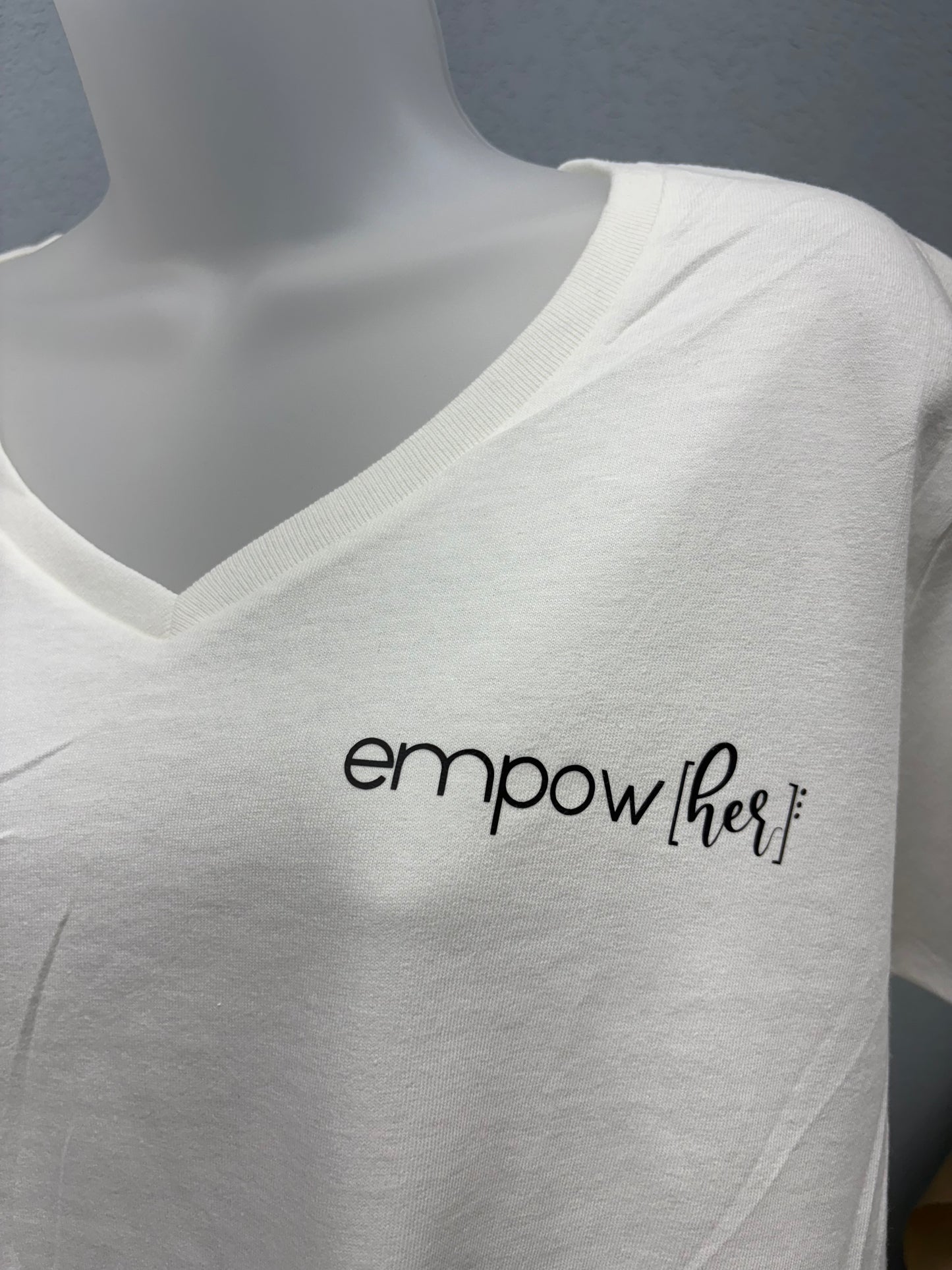 Empow[her] T Shirt Black on White