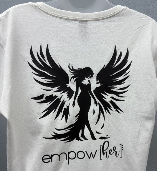 Empow[her] T Shirt Black on White