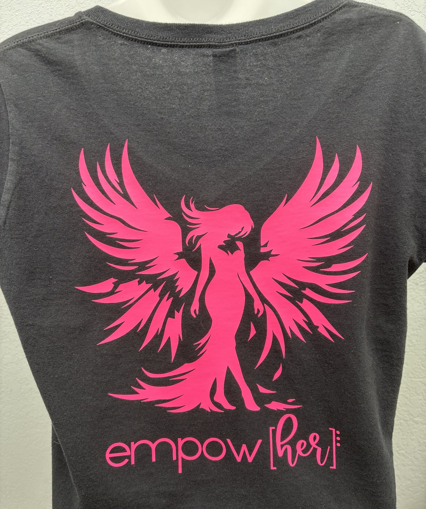 Empow[her] T shirt- Black with Pink