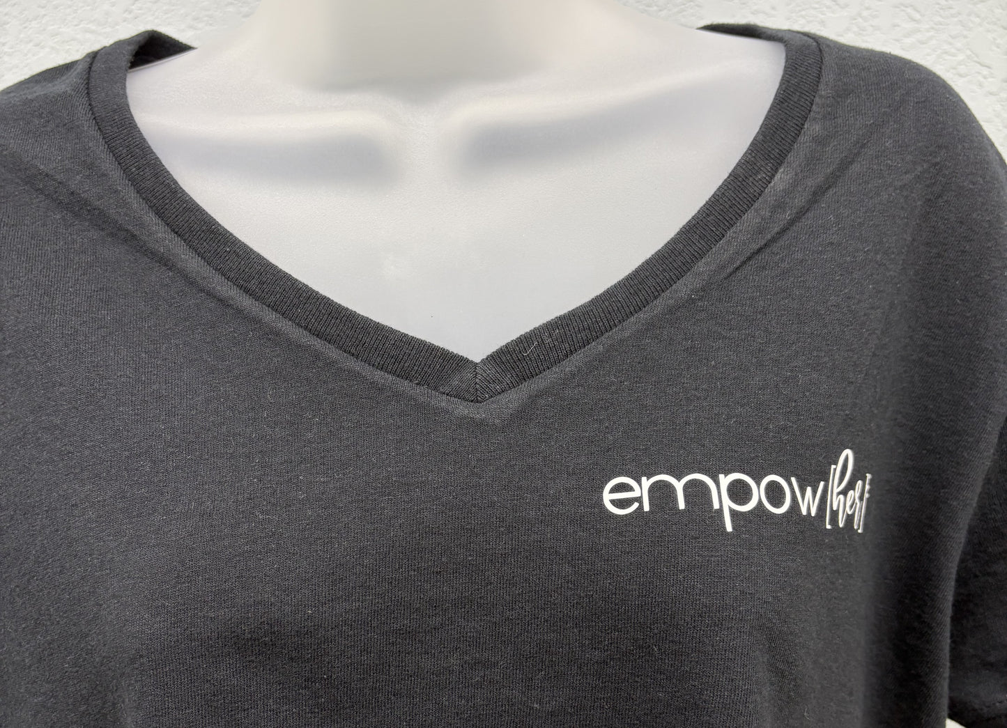Empow[her] T Shirt- White on Black